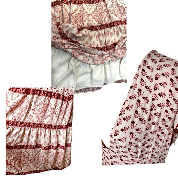 Free People Bella Notte Midi Dress Pink Combo Size 2 - Picture 6 of 9